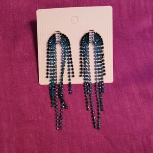 Elegant Blue and Silver Dangle Earrings